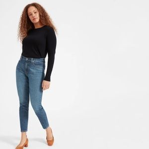 Everlane High Rise Skinny Jean Ankle Mid Blue